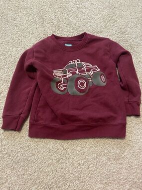 Garanimals Maroon Crewneck Sweatshirt with Monster Truck Logo